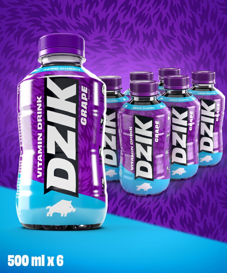 🍇💧 WK DZIK Vitamin Drink – Grape 6x500 ml