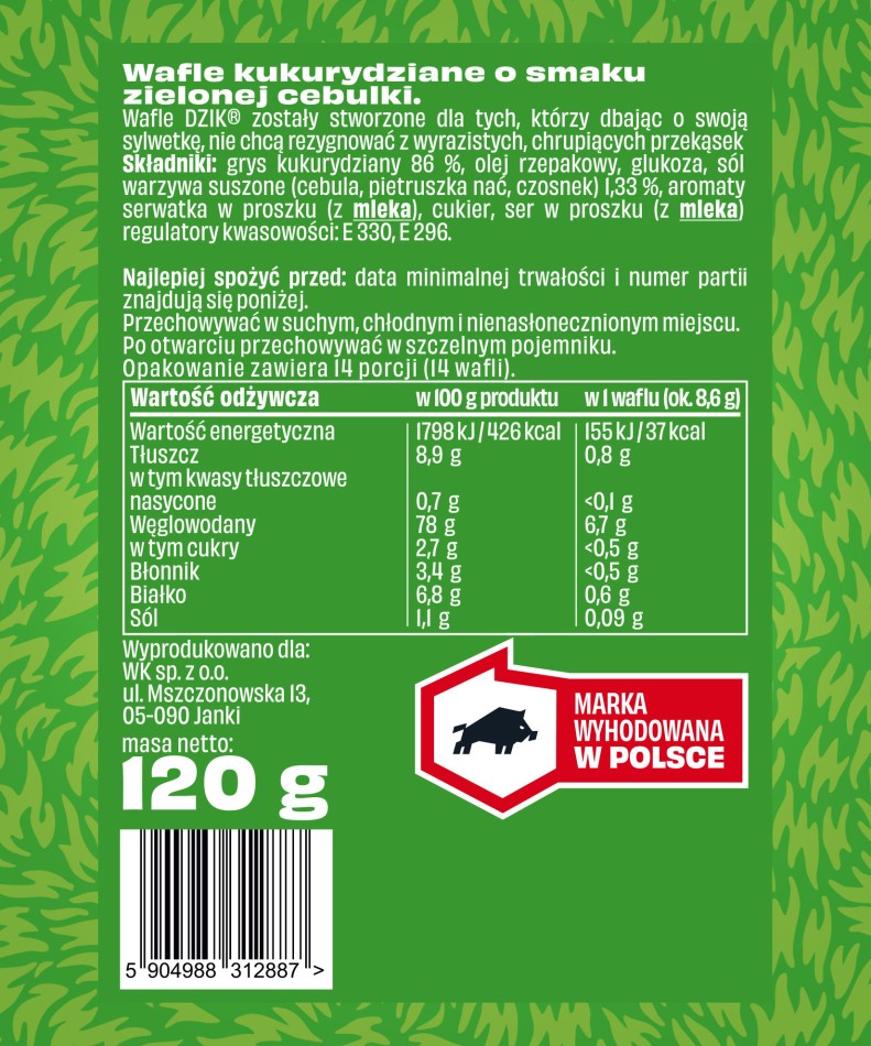 🌽🧅 WK DZIK Corn Wafers “Green Onion”