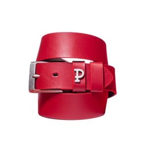 WOMEN'S LEATHERBELT PIN RED 115CM