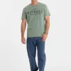PIT BULL MEN'S T-SHIRT DENIM WASHED BRAVERY - GREEN - Image 7